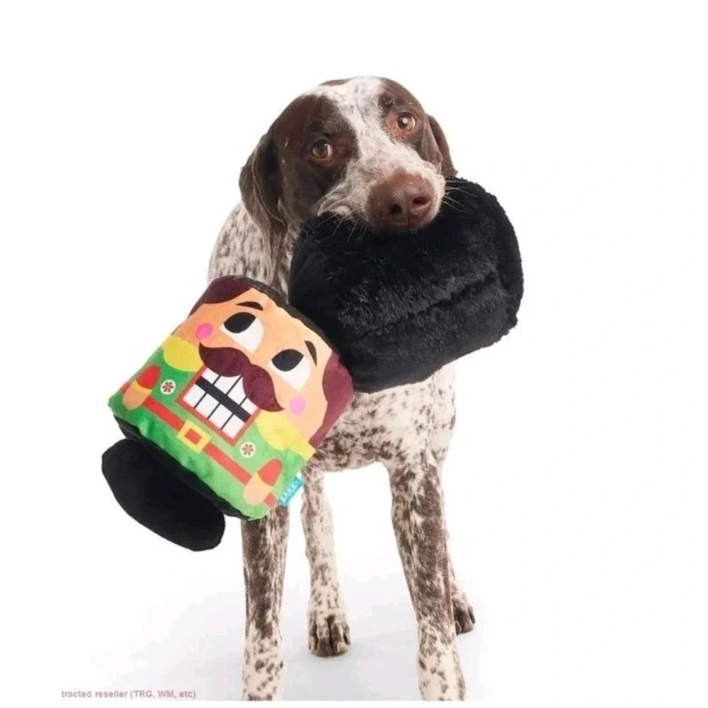 BARK Howly Jowly Holidays Nutty Cracker Plush Dog Toy